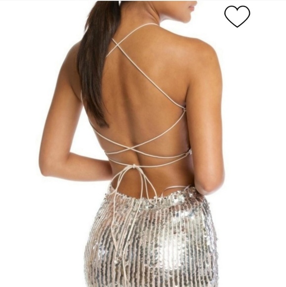 NYE Luxxel Sequin Backless Crop - Picture 2 of 5